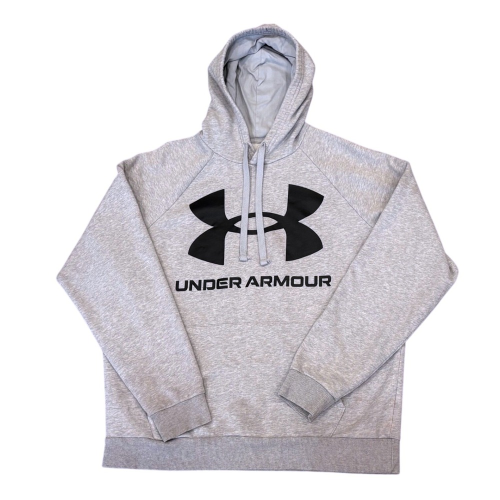 Under Armour Hoodie‎ Mens Large Gray Rival Fleece Loose Fit Pullover Sweatshirt